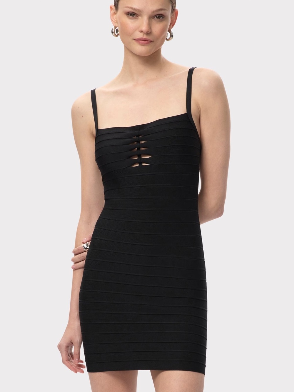 NWT! Herve Leger Black Emerson Body Contour Dress